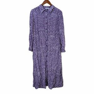 & Other Stories Purple Patterned Midi Dress
